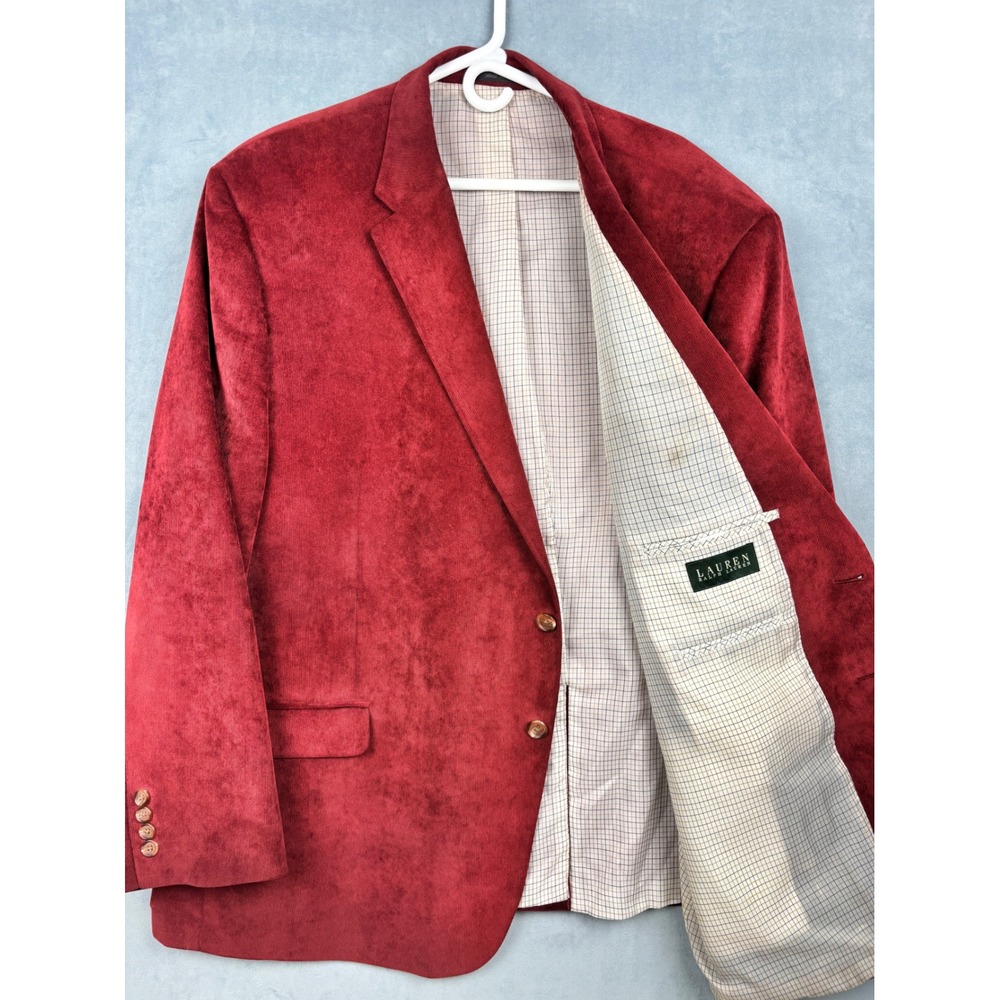 Lauren Ralph Lauren Mens 54R Burgundy Red Corduroy Blazer Sport Coat Jacket